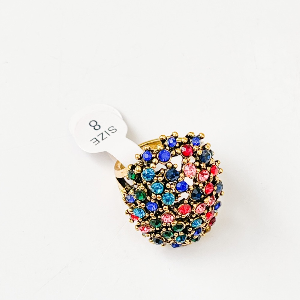 Multi Gemstone Gold Cocktail Ring
